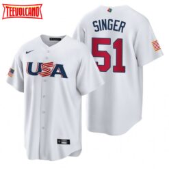 USA Brady Singer White 2023 World Baseball Classic Jersey