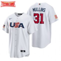 USA Cedric Mullins White 2023 World Baseball Classic Jersey