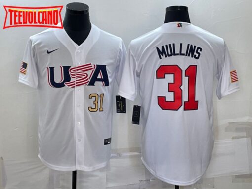 USA Cedric Mullins White Gold 2023 World Baseball Classic Jersey