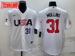 USA Cedric Mullins White Navy 2023 World Baseball Classic Jersey