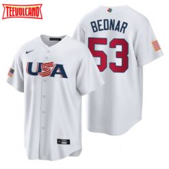 USA David Bednar White 2023 World Baseball Classic Jersey