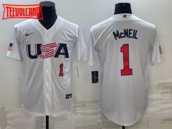 USA Jeff McNeil White Red 2023 World Baseball Classic Jersey