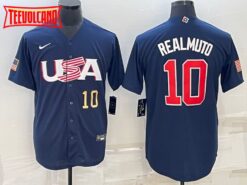 USA J.T. Realmuto Navy Gold 2023 World Baseball Classic Jersey