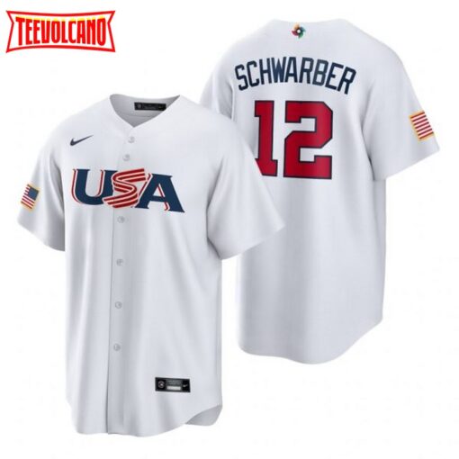 USA Kyle Schwarber White 2023 World Baseball Classic Jersey