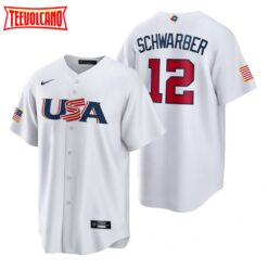 USA Kyle Schwarber White 2023 World Baseball Classic Jersey