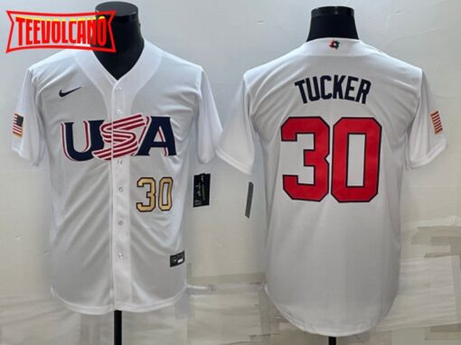 USA Kyle Tucker White Gold 2023 World Baseball Classic Jersey