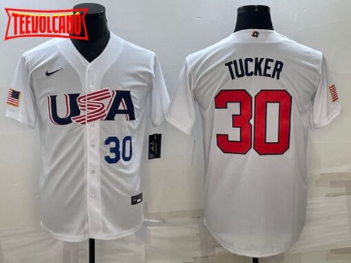 USA Kyle Tucker White Navy 2023 World Baseball Classic Jersey