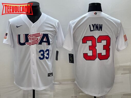 USA Lance Lynn White Navy 2023 World Baseball Classic Jersey