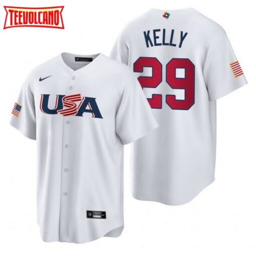 USA Merrill Kelly White 2023 World Baseball Classic Jersey