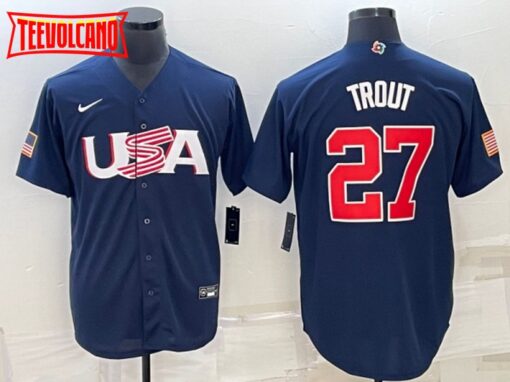 USA Mike Trout Navy 2023 World Baseball Classic Jersey