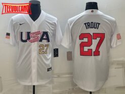 USA Mike Trout White Gold 2023 World Baseball Classic Jersey