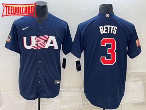 USA Mookie Betts Navy 2023 World Baseball Classic Jersey