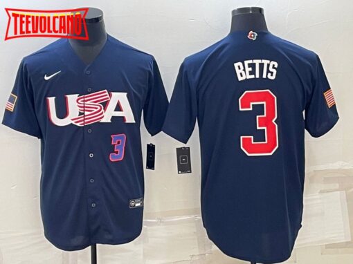 USA Mookie Betts Navy Royal 2023 World Baseball Classic Jersey