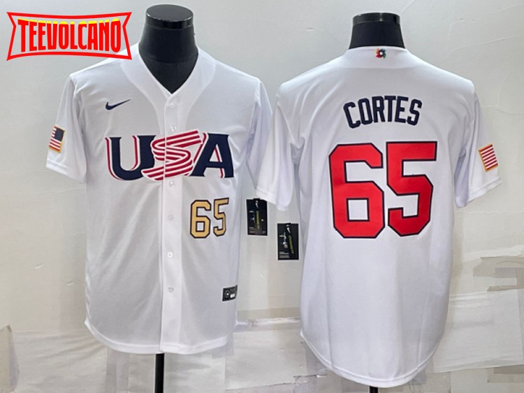 Nestor Cortes Jr. USA White 2023 World Baseball Classic Jersey Fan Made  Print