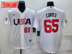 USA Nestor Cortes Jr. White Red 2023 World Baseball Classic Jersey