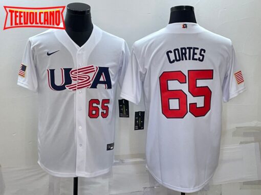 USA Nestor Cortes Jr. White Red 2023 World Baseball Classic Jersey