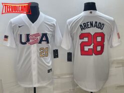 USA Nolan Arenado White Gold 2023 World Baseball Classic Jersey