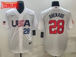 USA Nolan Arenado White Navy 2023 World Baseball Classic Jersey