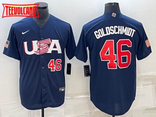 USA Paul Goldschmidt Navy Red 2023 World Baseball Classic Jersey