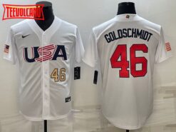 USA Paul Goldschmidt White Gold 2023 World Baseball Classic Jersey