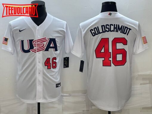 USA Paul Goldschmidt White Red 2023 World Baseball Classic Jersey