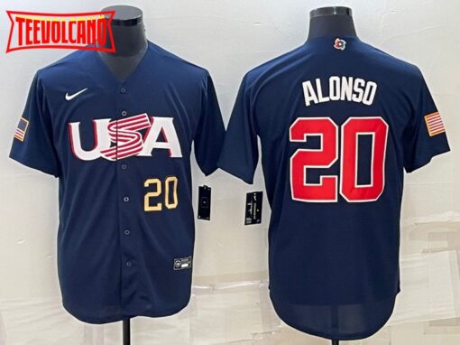 USA Pete Alonso Navy Gold 2023 World Baseball Classic Jersey