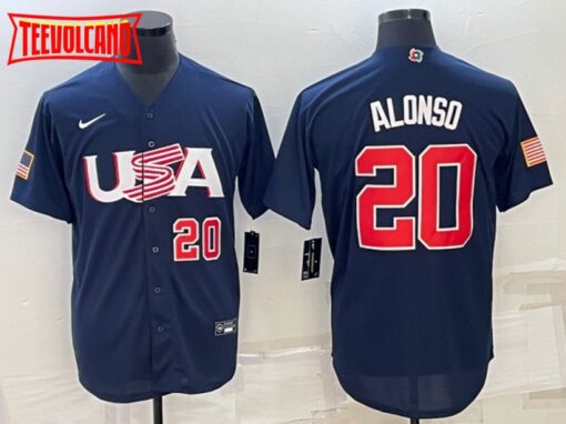 USA Pete Alonso Navy Red 2023 World Baseball Classic Jersey