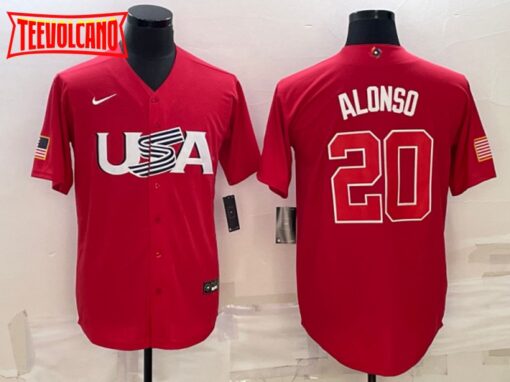 USA Pete Alonso Red 2023 World Baseball Classic Jersey