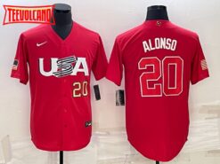 USA Pete Alonso Red Gold 2023 World Baseball Classic Jersey