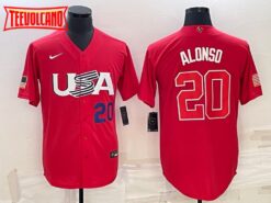 USA Pete Alonso Red Navy 2023 World Baseball Classic Jersey