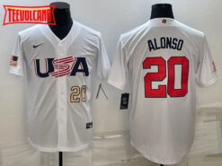 USA Pete Alonso White Gold 2023 World Baseball Classic Jersey