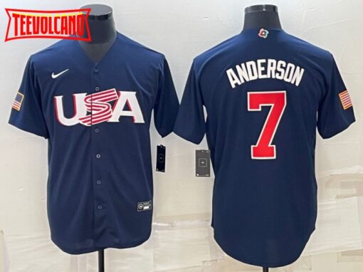 USA Tim Anderson Navy 2023 World Baseball Classic Jersey