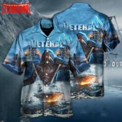 Veteran And Ocean With Fierce Cool Hawaiian Shirt