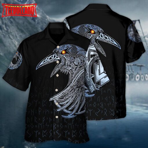 Viking Huginn And Muninn Birds Norse Hawaiian Shirt