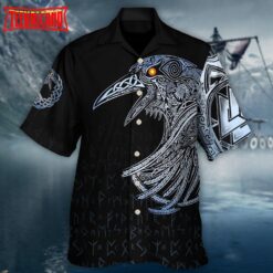 Viking Huginn And Muninn Birds Norse Hawaiian Shirt