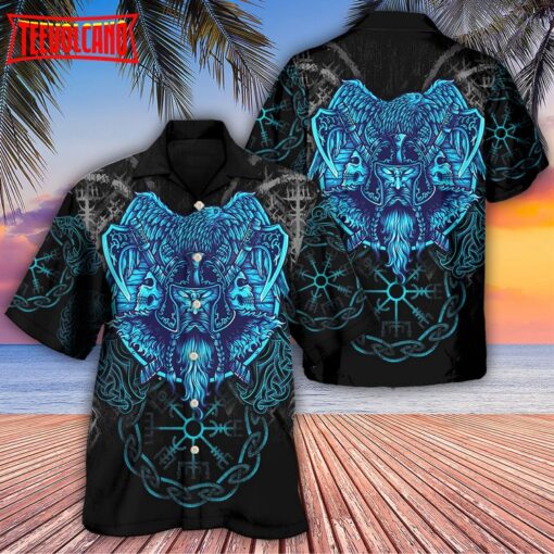 Viking King Blue Art Hawaiian Shirt