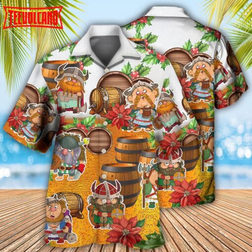 Viking Loves Beer Funny Christmas Style Hawaiian Shirt