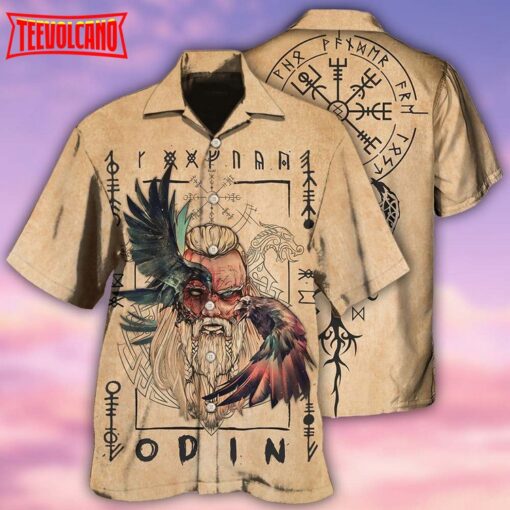 Viking Odin Sign Old Man Viking Hawaiian Shirt