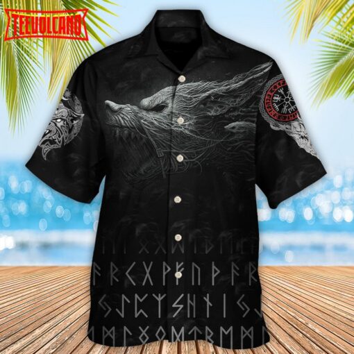 Viking Warrior Blood Black Style Hawaiian Shirt