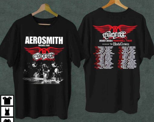 Vintage Aerosmith 2023 Farewell Tour Merch Double Side Shirt