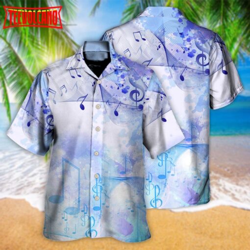 Watercolor Music Notes Hawaiian Shirt