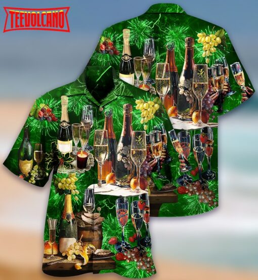 Wine Lover Beautiful Green Hawaiian Shirt