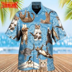 Yoga Cat Lover Mandala Hawaiian Shirt