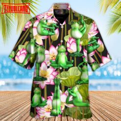 Yoga Frog And Lotus Hawaiian Shirt