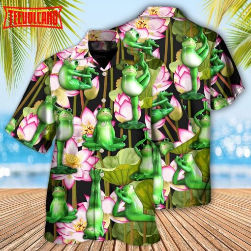 Yoga Frog And Lotus Hawaiian Shirt