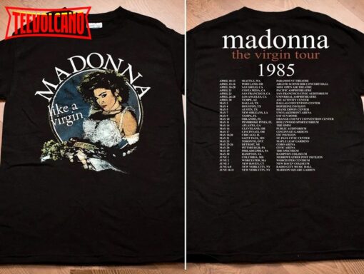 1985 Madonna Like A Virgin US Tour T-Shirt, Madonna The Virgin Tour 1985 T-Shirt