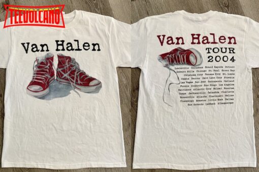 2004 Van Halen Tour T-Shirt, Van Halen White Red Shoes Tour T-Shirt