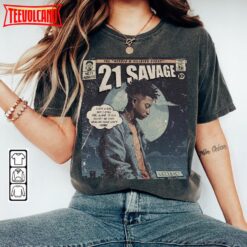 21 Savage Comic 90S Vintage Book Art Heroes And Villains Creepin Tour Album T Shirt