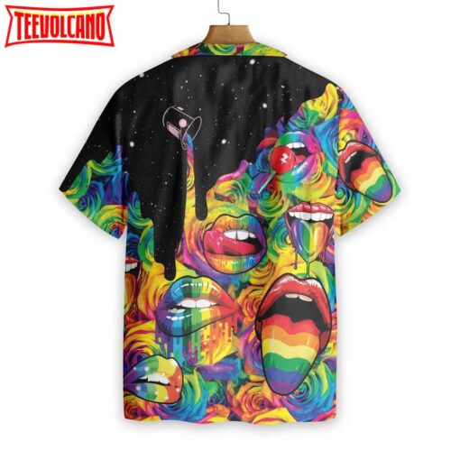 3D Hawaiian T Shirt For Gay, Sexy Lips Always Proud LGBT Hawaiian Shirt