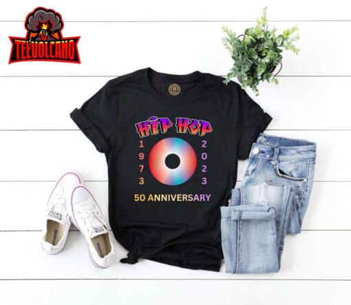 50 Years Hip Hop Vinyl Retro 50th Anniversary Hip Hop T-Shirt